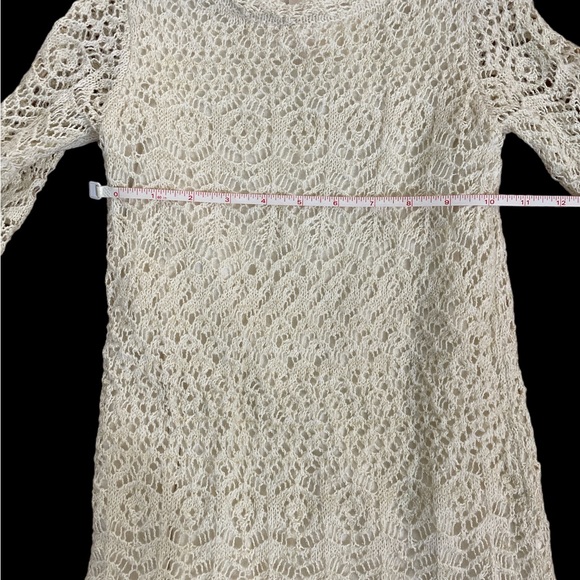 Cat & Jack girls ivory gold crochet lace winter dress S 6X great winter fall - Picture 5 of 5